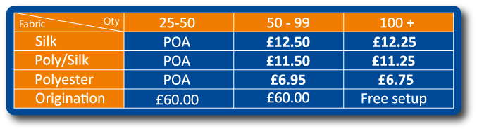 tie price list